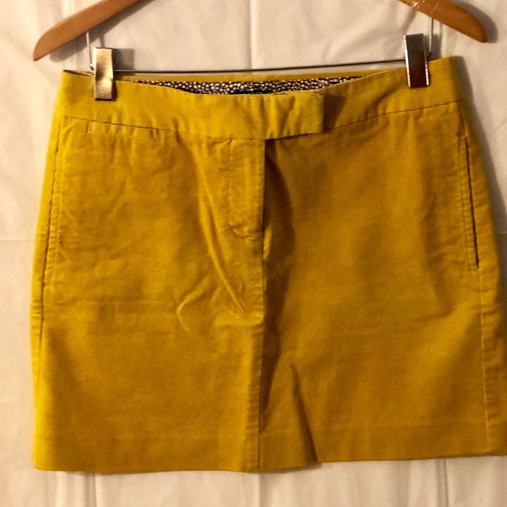 Ladies Sz 4 Mustard Yellow J Crew Miniskirt.